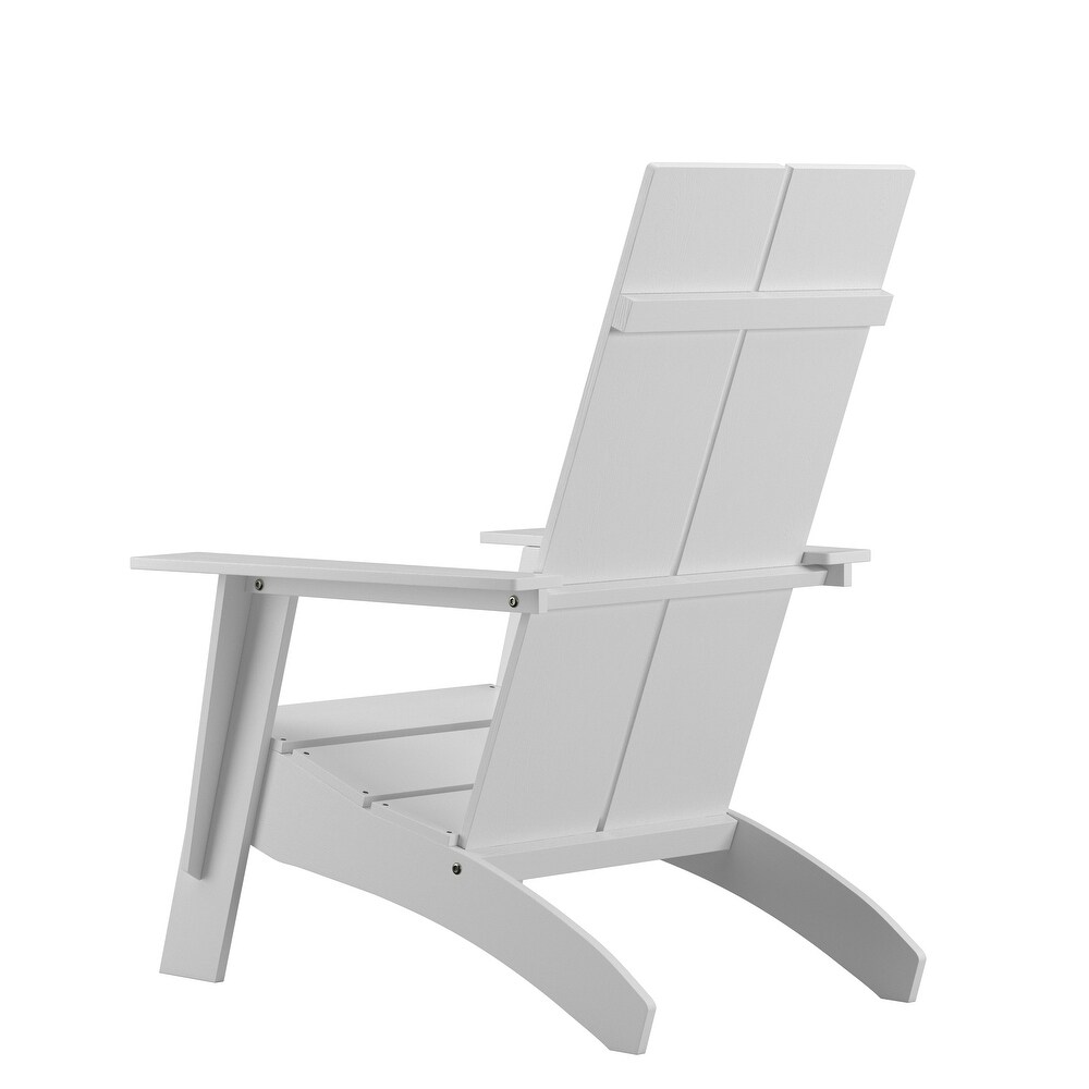 Modern Dual Slat Back Adirondack Style Chairs (Set of 2)