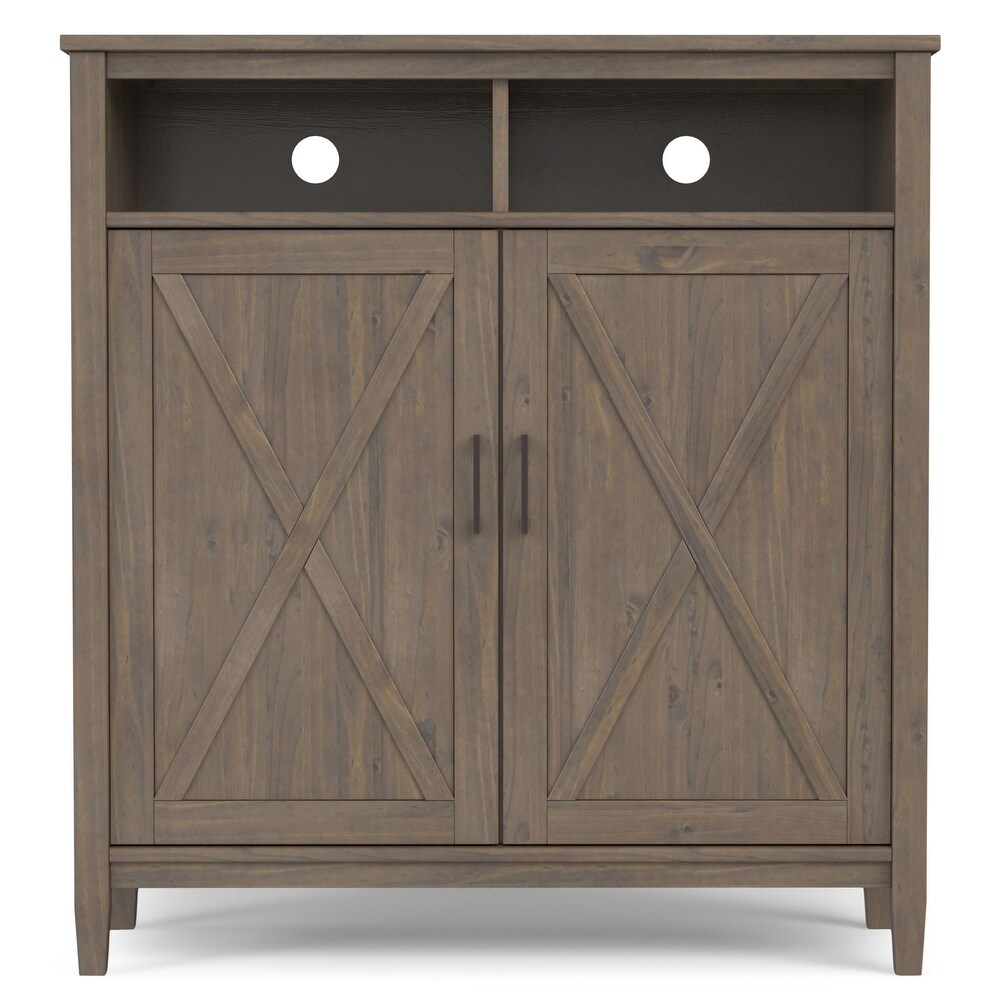 WYNDENHALL Cantina SOLID WOOD 39 inch Wide Transitional Medium Storage Cabinet in Smoky Brown   16\