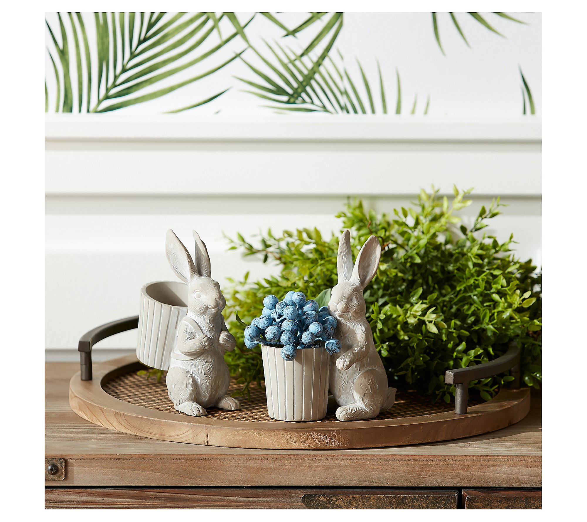 Melrose Garden Bunny with Planter - Set of Two