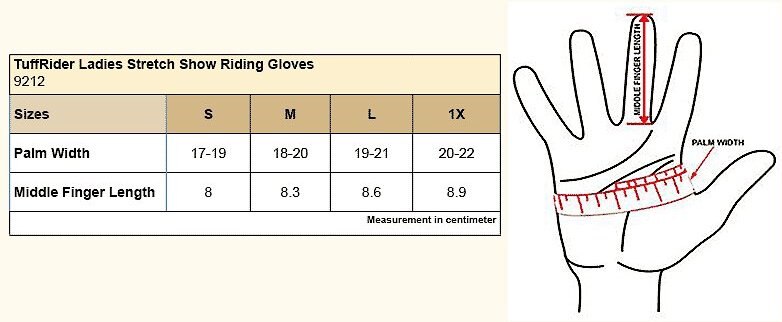 Equine Couture Ladies Stretch Show Riding Gloves