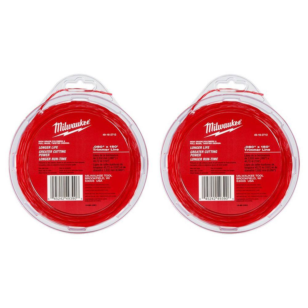 MW 0.080 in. x 150 ft. Trimmer Line (2-Pack) 49-16-2712-49-16-2712