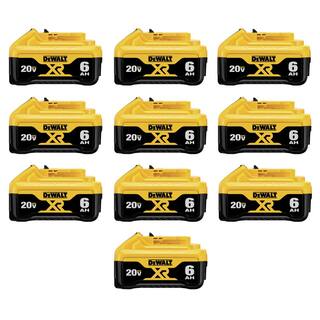 DW 20V MAX XR Premium Lithium-Ion 6.0Ah Battery Pack (10-Pack) DCB206-10