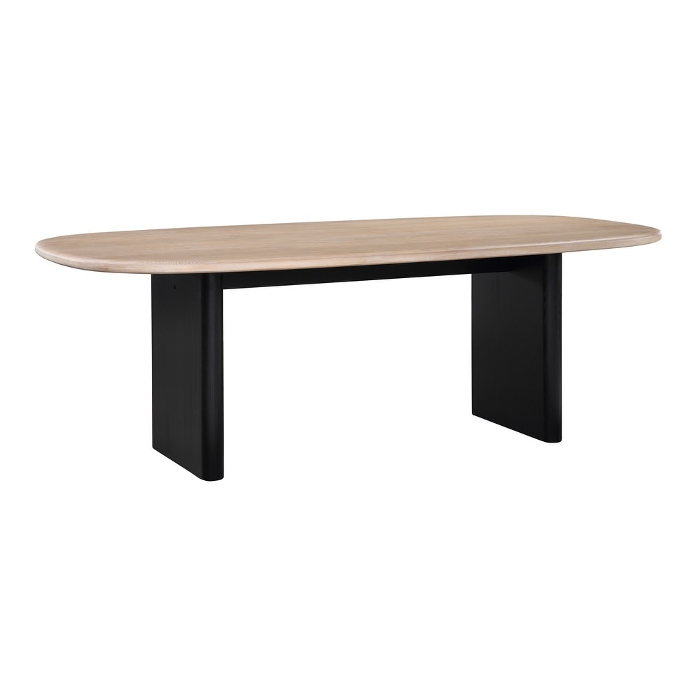 Aurelle Home Modern Solid Ash Wood 2 Tone Dining Table