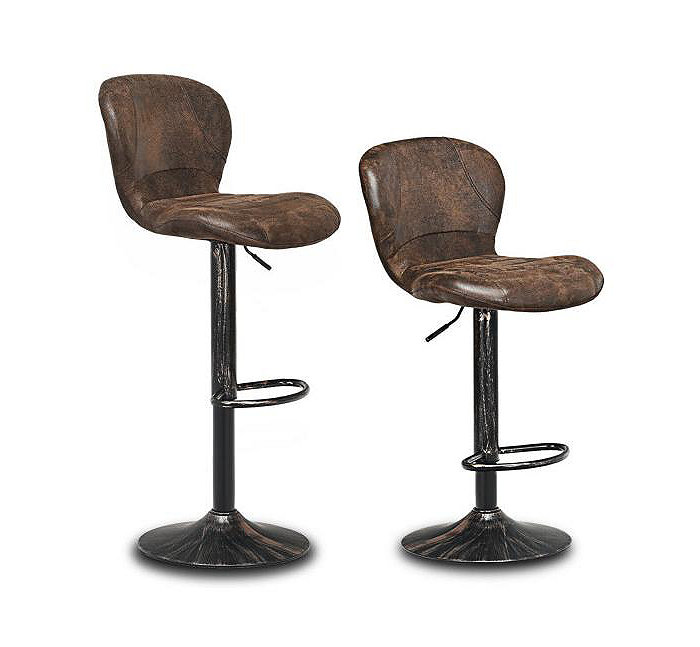 Slickblue Set of 2 Adjustable Swivel Bar Stools with Hot-Stamping Cloth