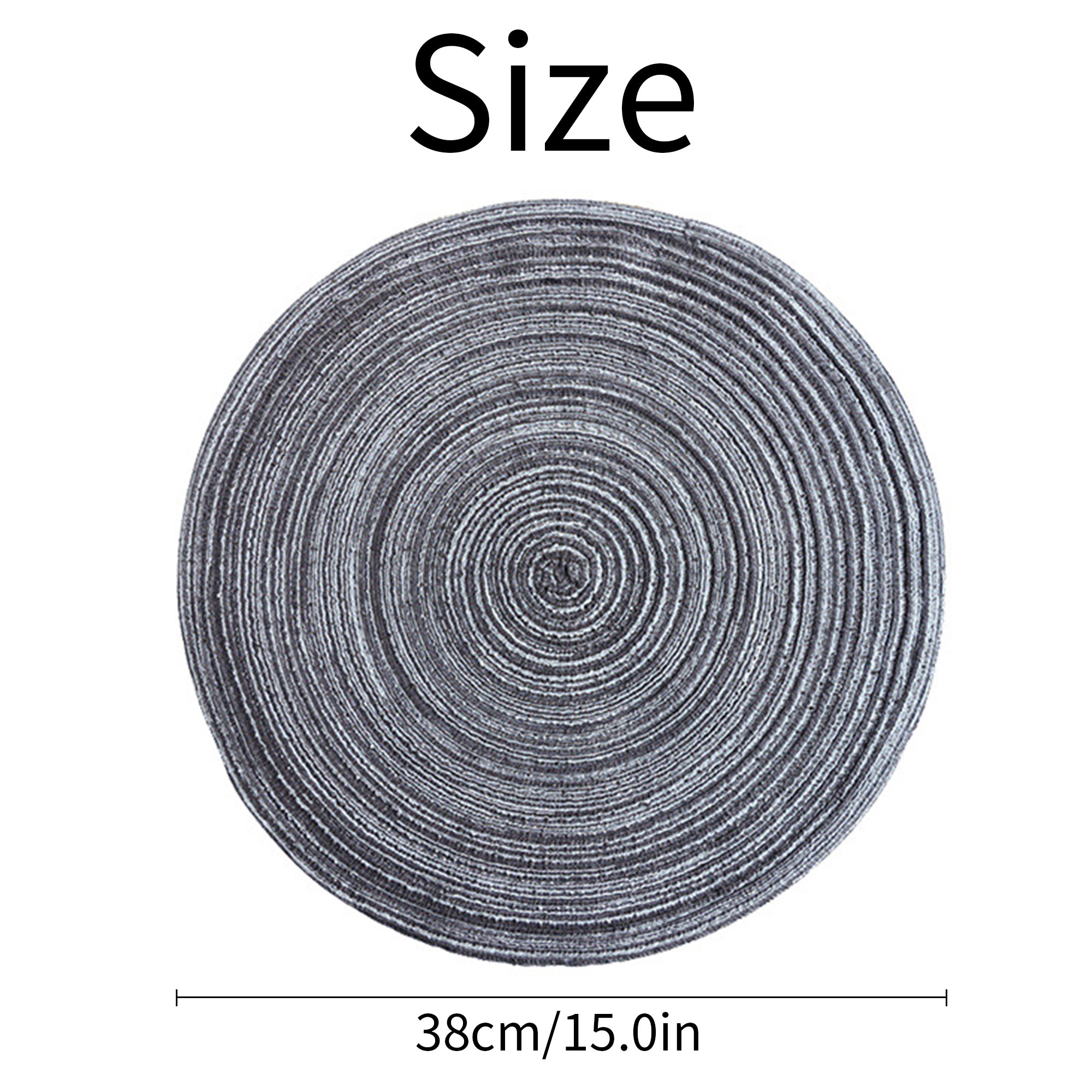 10PCS Round Table Mat， Cotton Linen Woven Placemats， Easy to Clean Kitchen Decor Pad，Heat Resistant，Anti-Skid Dining Mat，Washable 15 Inches，Beige