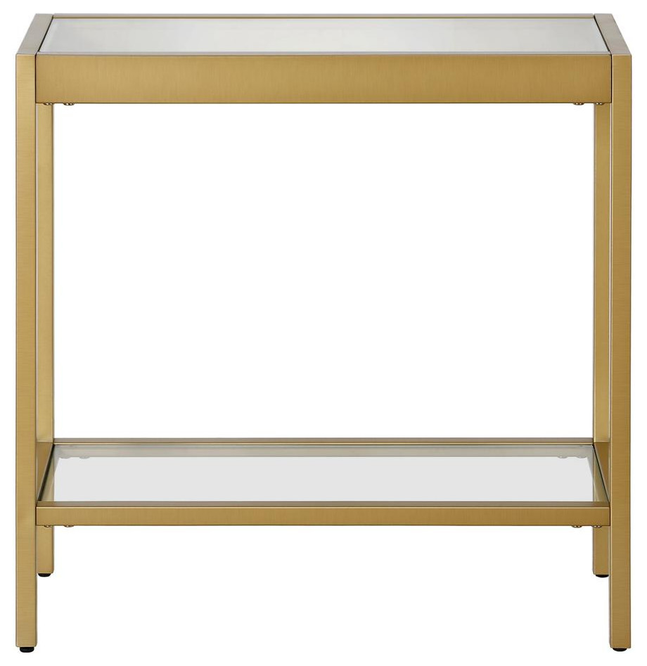 Alexis 24  x27 x27Wide Rectangular Side Table in Brass   Contemporary   Accent Chests And Cabinets   by BisonOffice  Houzz