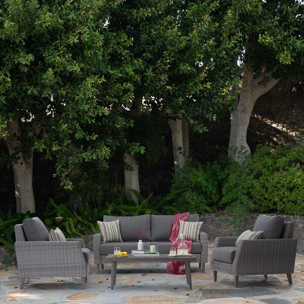 Portofino Affinity 4 Piece Sunbrella Outdoor Patio Loveseat Group