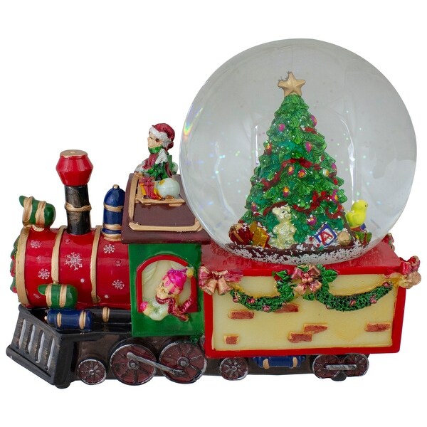 8 Christmas Train with Tree Musical Snow Globe Tabletop Decoration