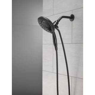 Delta In2ition 5-Spray Patterns 2.5 GPM 6.81 in. Wall Mount Dual Shower Heads in Matte Black 58569-BL25-PK