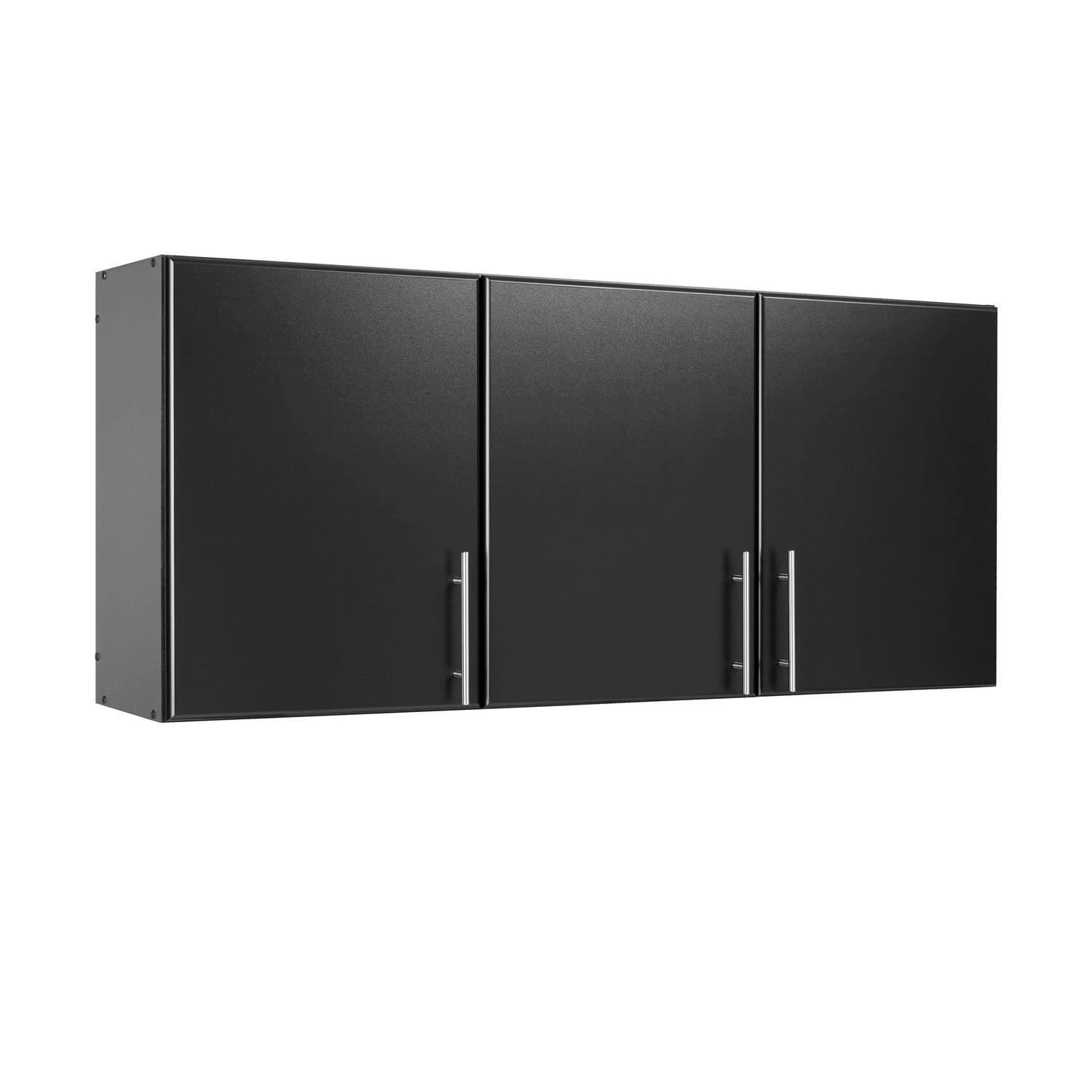 Prepac 2-Shelf and 3-Door Wall Cabinet， Black