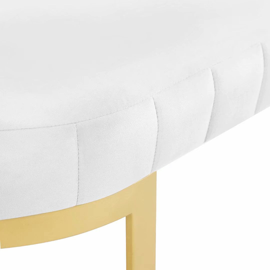 Morden Fort Upholstered Velvet Bedroom Bench Footrest Entryway White