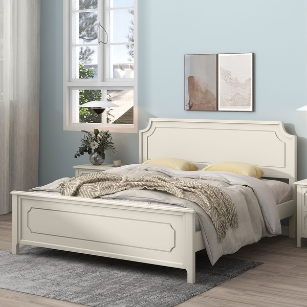 3 Pieces Bedroom Sets Milky White Solid Rubber Wood - - 37499347