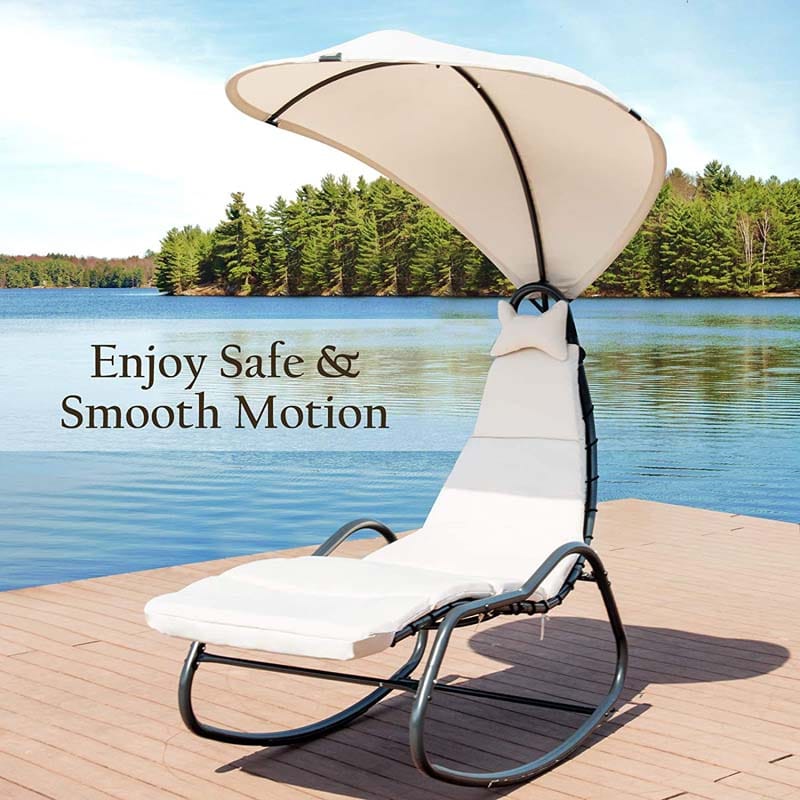 Patio Hanging Swing Chaise Lounge Rocking Chair