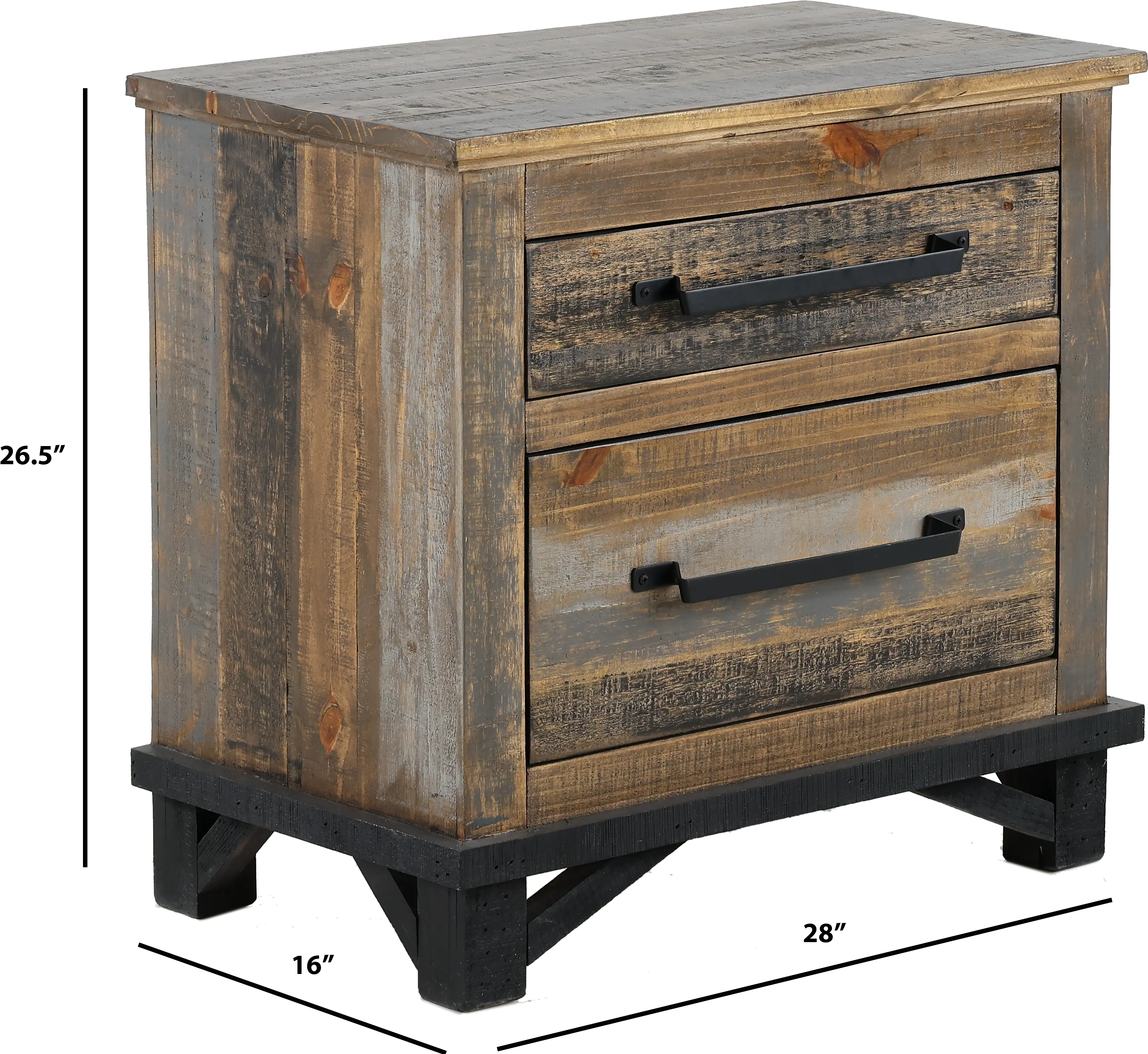 Loft Rustic Pine Nightstand