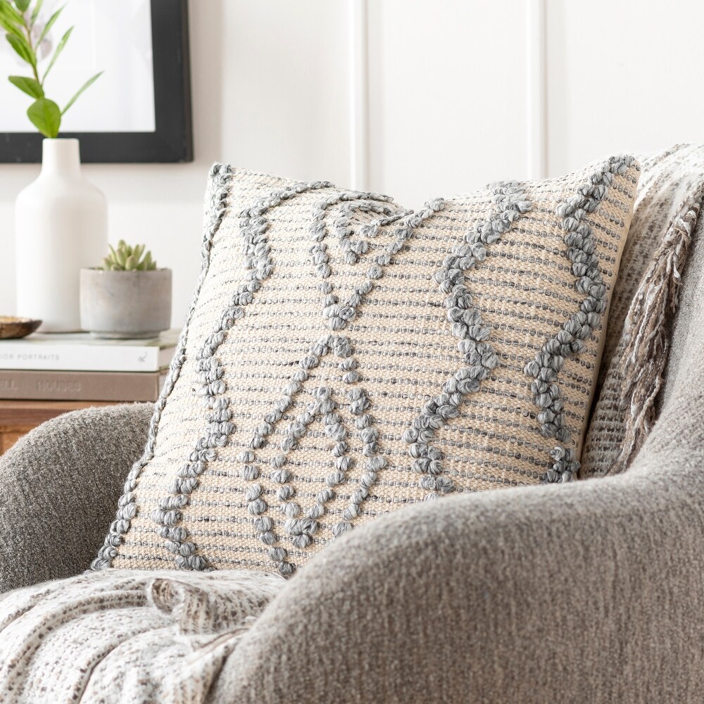 Naheed Bohemian Textured Geometric Pillow