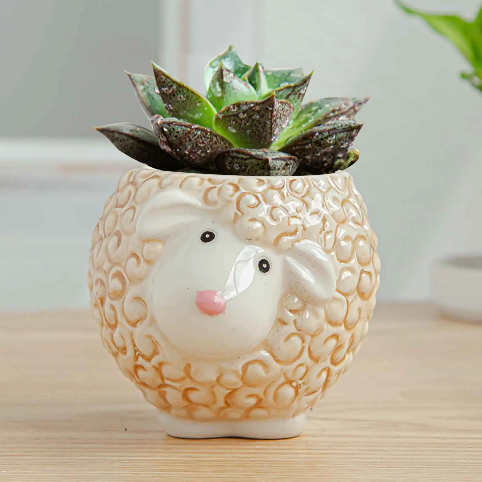 Wholesale Garden Supplies Pot Bonsai Ceramic Mini Animal for Succulent Flower Plant Handmade Cartoon Shopping Mall Decoration