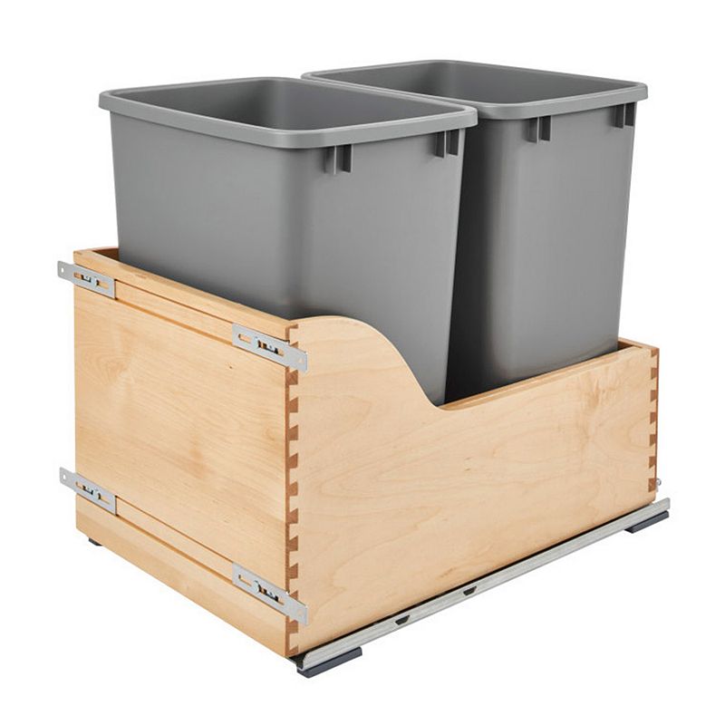 Rev-a-shelf Double Pull Out Trash Can For Inset Cabinets 35 Qt， 4wcsc-1835dmnd-2