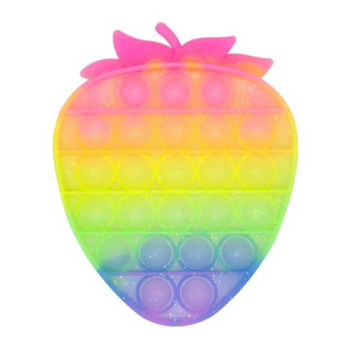 Stuff Certified® Pop It - UV Discoloration Sunlight Fidget Anti Stress Toy Bubble Toy Silicone Strawberry Rainbow