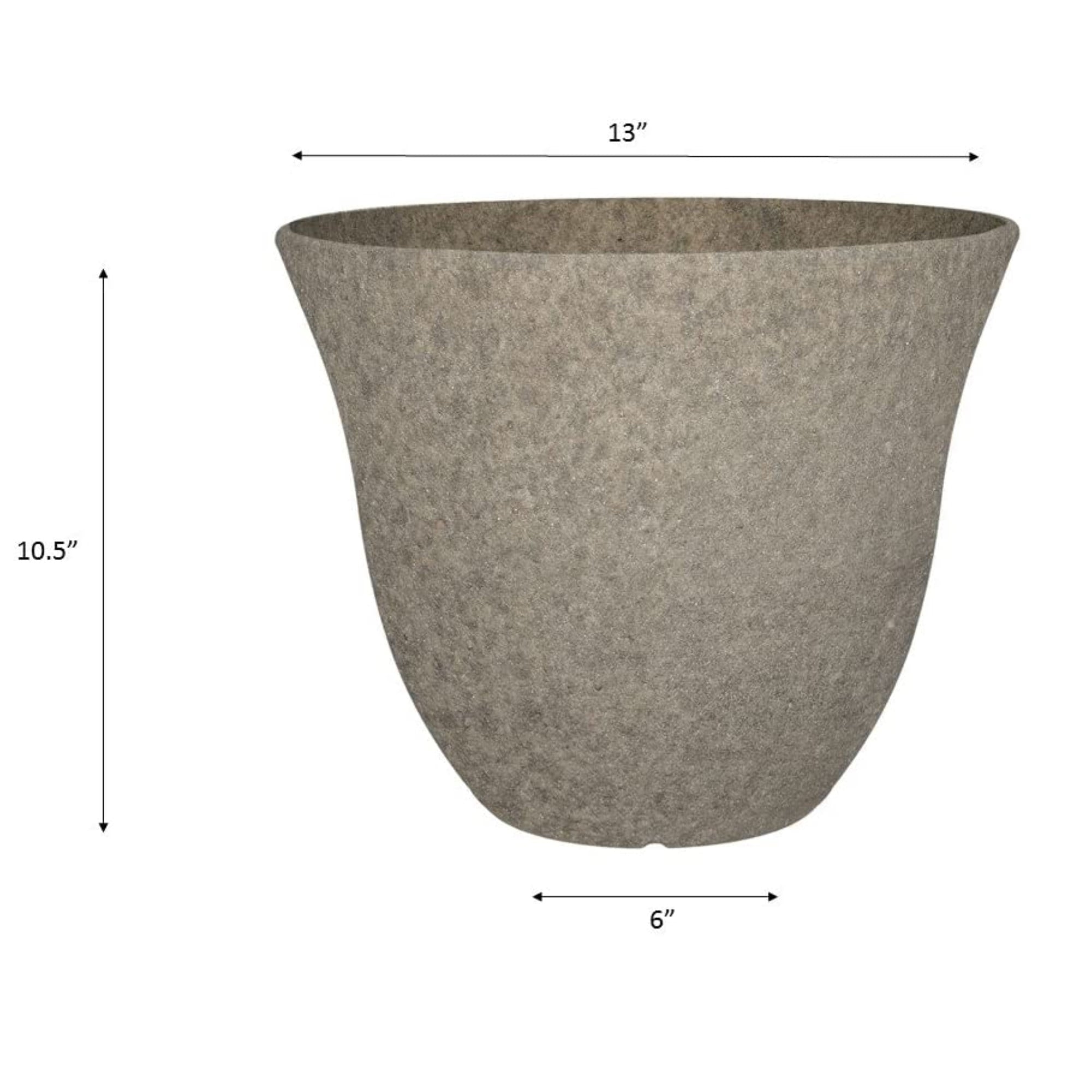 Classic Home and Garden Honeysuckle Resin Flower Pot Planter, Stone Grey, 13"