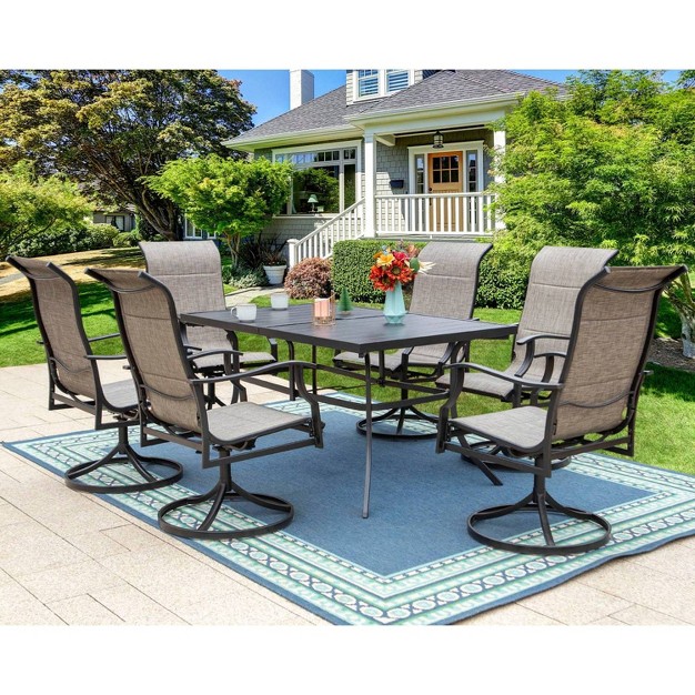 Umbrella Hole amp 360 Swivel Padded Arm Chairs Captiva Designs