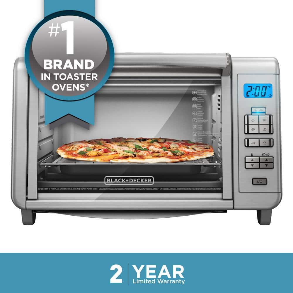 BLACK+DECKER 1500 W 6-Slice Stainless Steel Countertop Toaster Oven with Built-in Timer 985118638M