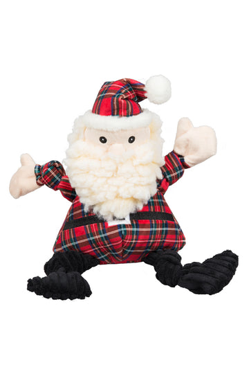 HuggleFleece Tartan Santa Knottie Dog Toy