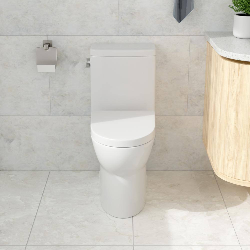 12 in. Rough-In 1-piece 1.281.1 GPF Single Flush Elongated Toilet in White Seat Included AL102MTPB