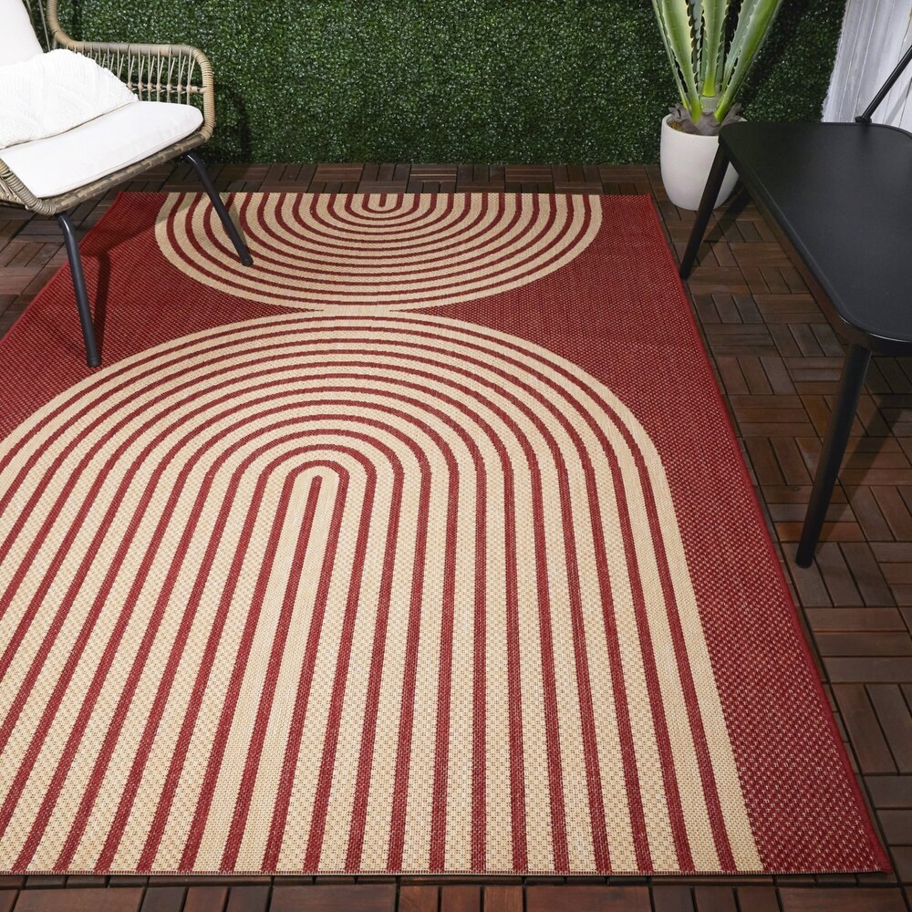 Cerise Contemporary Indoor/Outdoor Area Rug