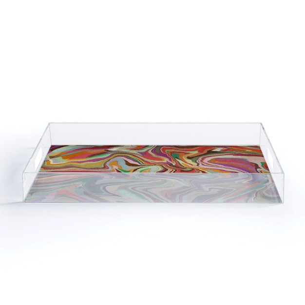 Alisa Galitsyna Colorful Liquid Swirl Acrylic Tray Deny Designs