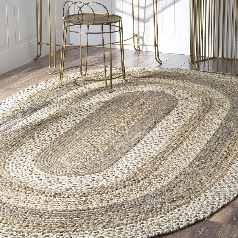 nuLoom Charlene Braided Border Jute Area Rug