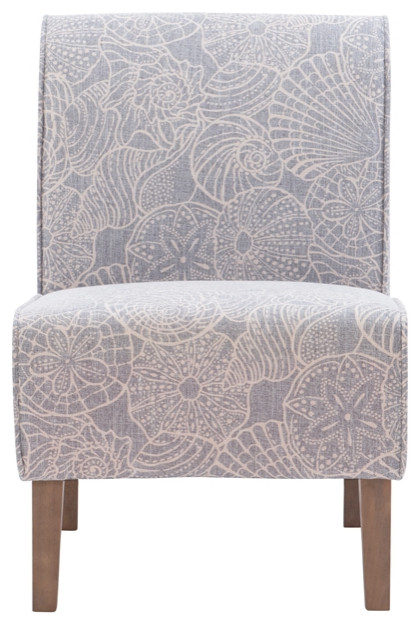 Riverbay Furniture Upholstered Wood Slipper Chair in Stone Gray   Beach Style   Armchairs And Accent Chairs   by Homesquare  Houzz