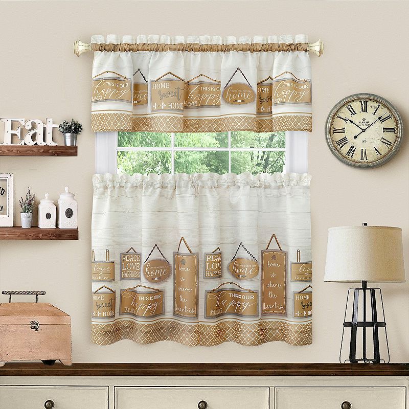 Achim Modern Farmhouse Tier and Valance Window Curtain Set