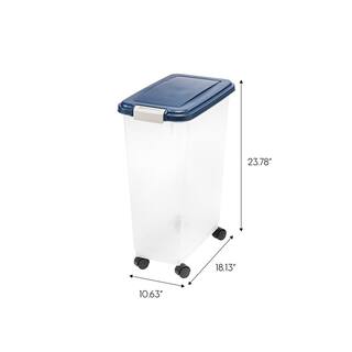 IRIS 47 Qt. Airtight Pet Food Storage Bin in Navy 301073