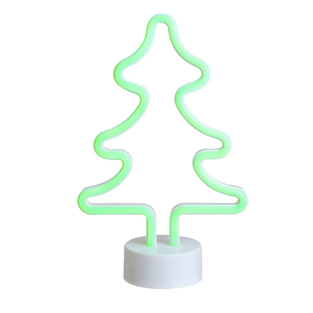 Battery Operated Neon Style Led Christmas Tree Table Light Green