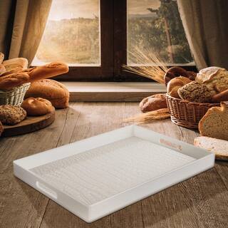 White Polypropylene Rectangular Alligator Tray A201crw