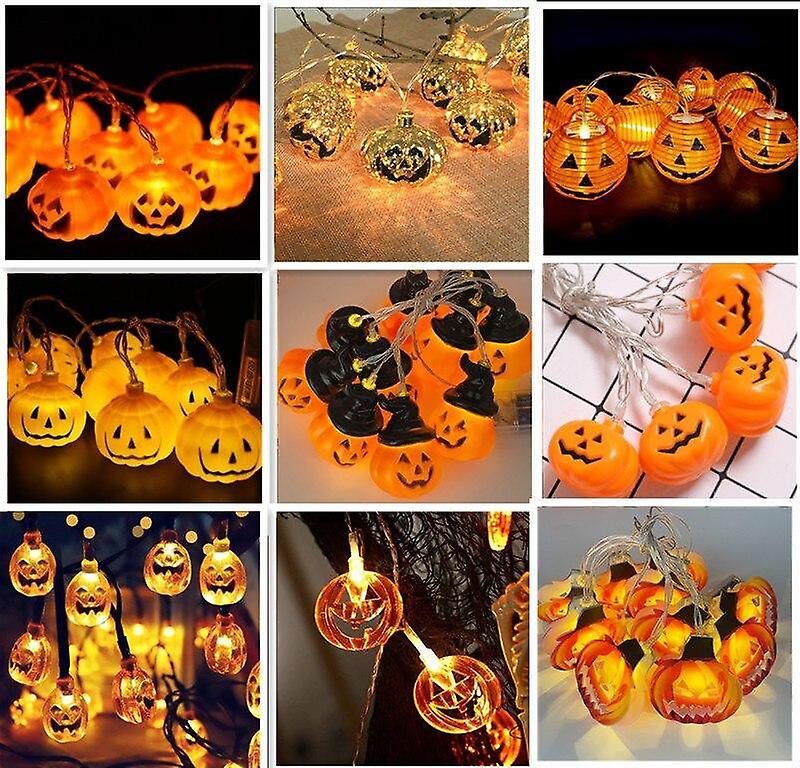 2m 10Led Halloween Pumpkin Led Light String Smiley Pumpkin Lantern Pumpkin Festival Bar Home Party D