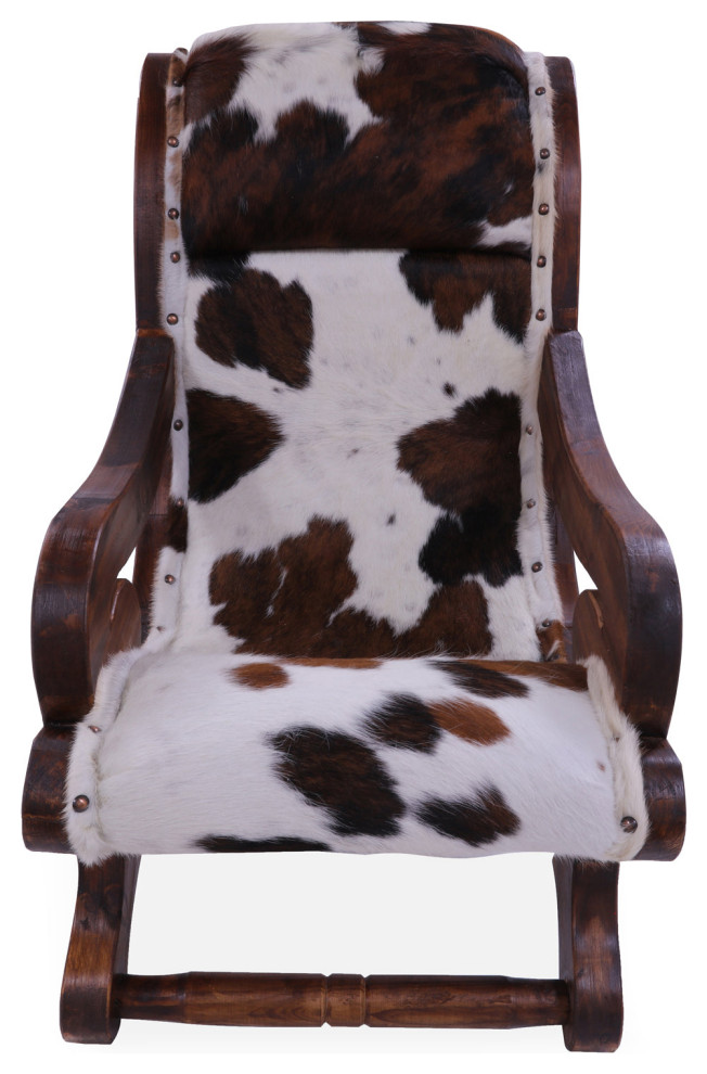 Reclaimed Wood Hair On Cowhide Handcrafted Chair C217 FC   Rustic   Armchairs And Accent Chairs   by Manhattan Rugs  Houzz