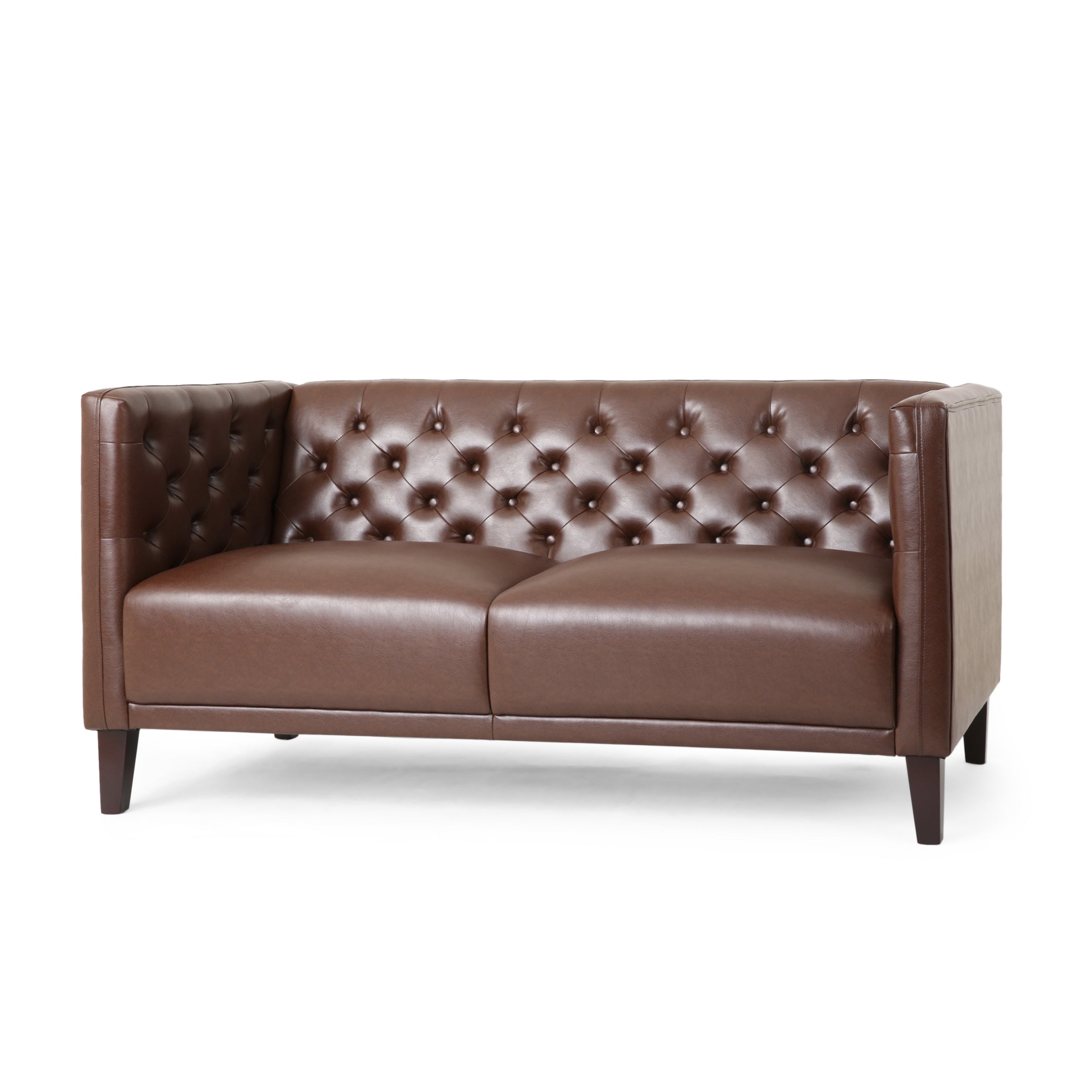 Drache Contemporary Upholstered Tufted Loveseat