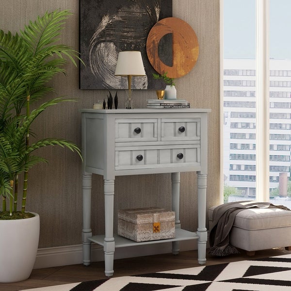 Modern Console Table with Three Storage Drawers