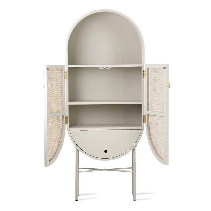 Retro oval cabinet - light grey