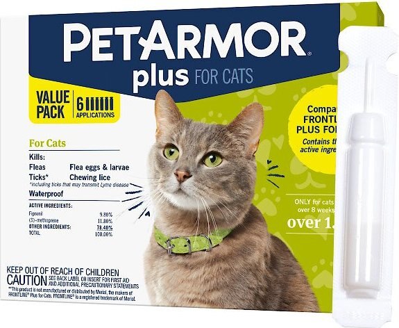 PetArmor Plus Flea and Tick Spot Treatment for Cats， over 1.5 lbs