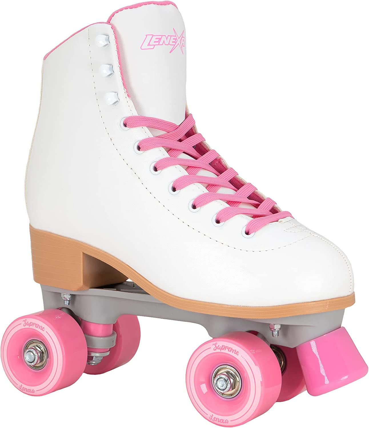 Lenexa  Women's and Girl's Roller Skates - White/Pink (Ladies Size 5)