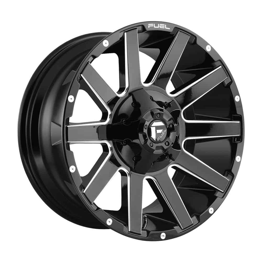 Fuel 1PC D615 CONTRA D615 22X12 5X4.5/5.0 GL-BLK-MIL -44MM