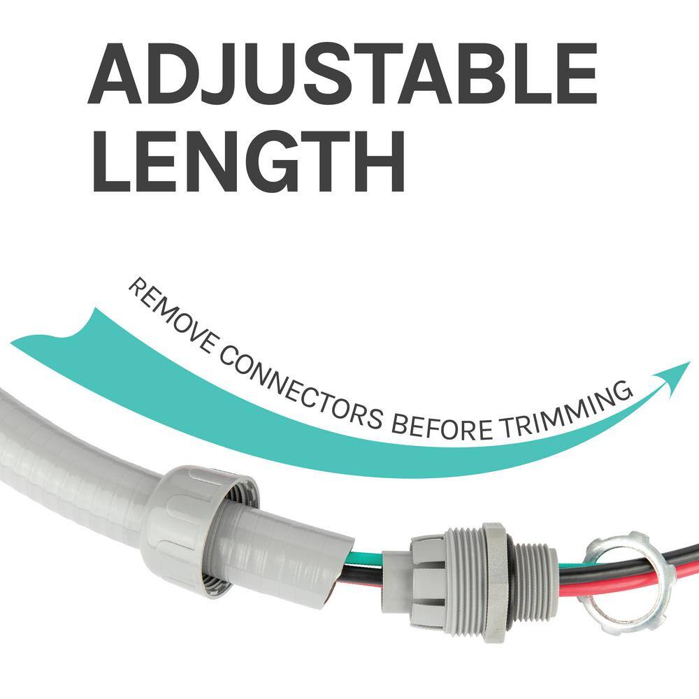 Cambridge 12 in. x 6 ft. 103 Non-Metallic Flexible PVC Conduit AC Whip Cable 200051