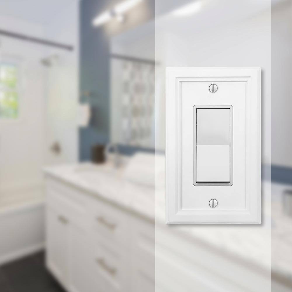 AMERELLE Elly 1 Gang Rocker Composite Wall Plate - White 4052RW