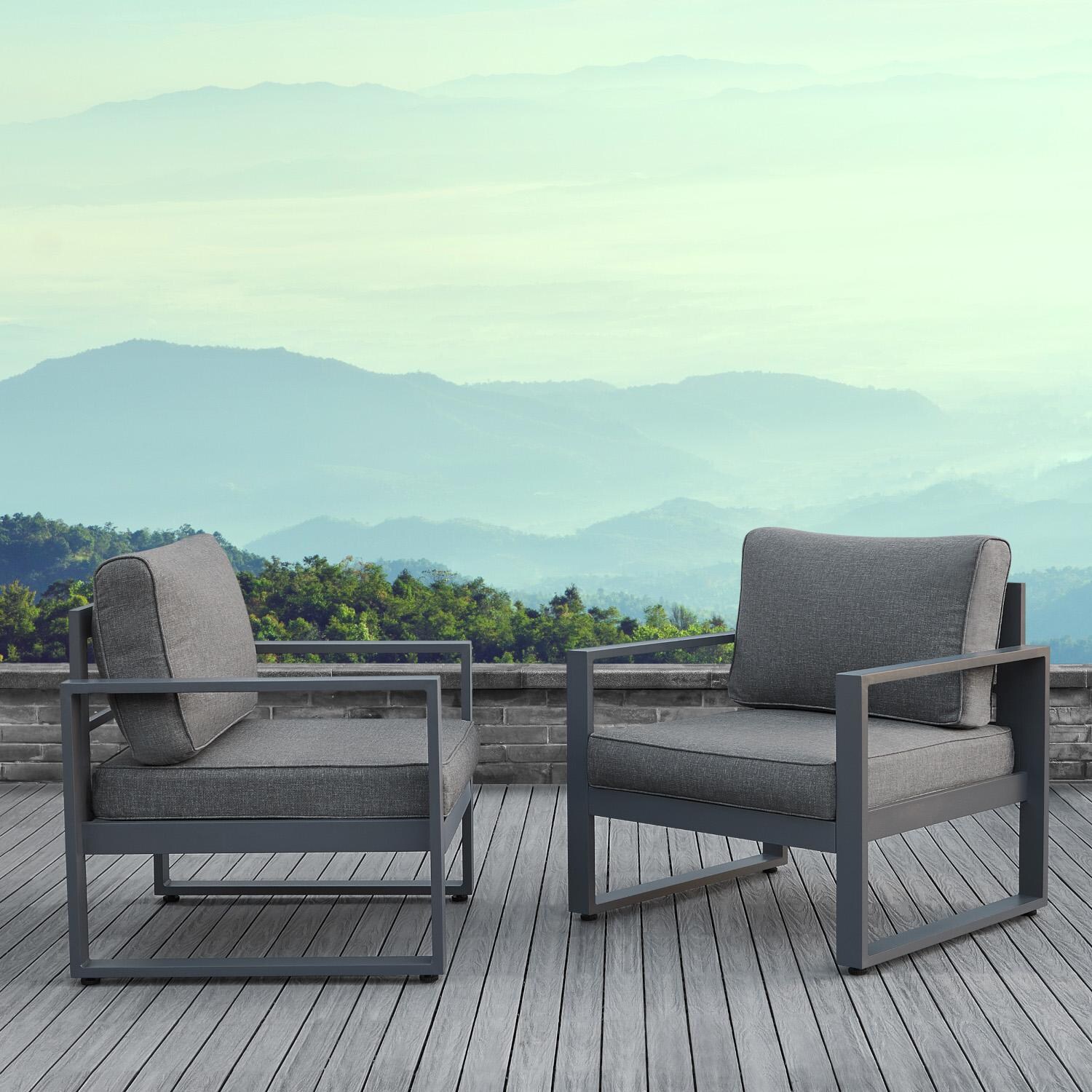 Lakeview Villa Flora 2 Piece Aluminum Chair Set