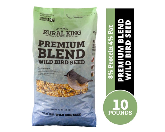 Rural King Premium Blend， Wild Bird Seed， 10 lb. Bag