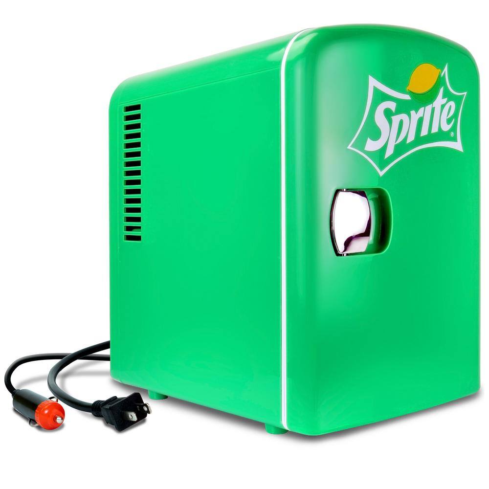 Sprite Coca-Cola Sprite 4L Portable CoolerWarmer Personal Travel Fridge with 12V and AC Cords Green SP04