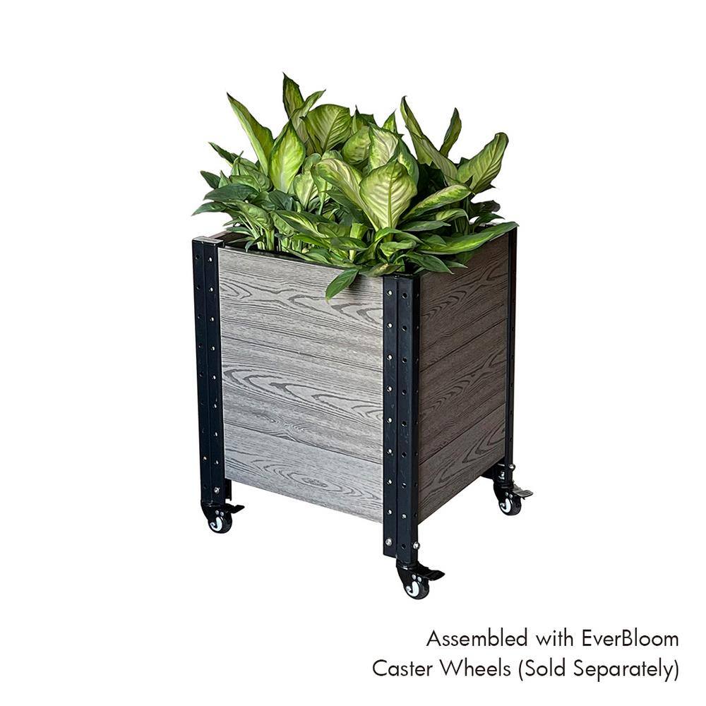 EverBloom 17 in. L x 19 in. W x 21 in. H Composite Planter Box Cornerstone in Grey E211719G