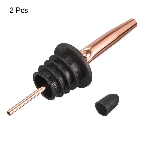 2pcs Stainless Steel Liquor Pourer Flow Wine Bottle Pour Spout， Rose Gold - Rose Gold